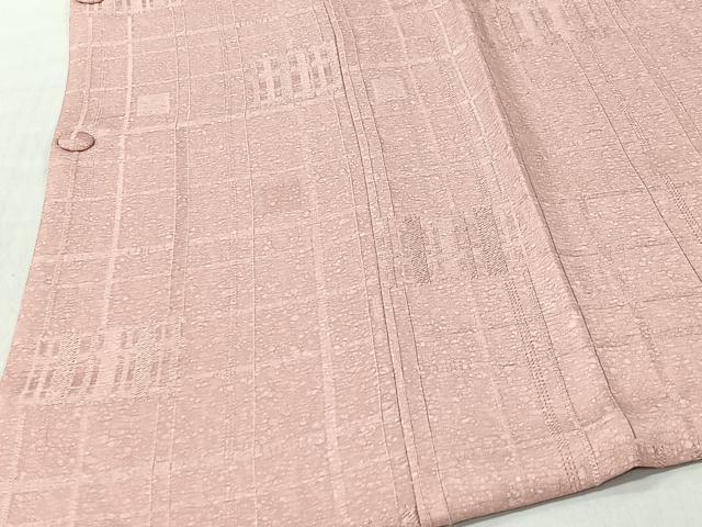 平和屋着物＃道行コート　格子　正絹　逸品　CABK0002ua
