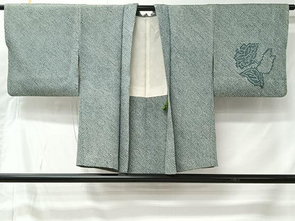 平和屋着物＃羽織　総絞り　草花文　正絹　逸品　CABK0006ua