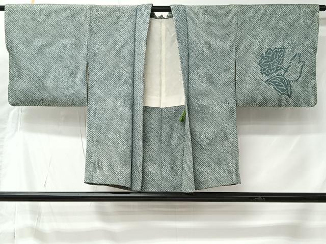 平和屋着物＃羽織　総絞り　草花文　正絹　逸品　CABK0006ua