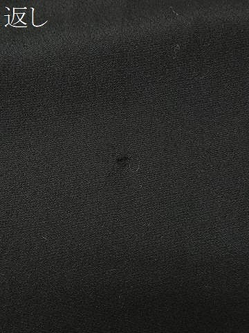 平和屋着物＃道行コート　寿光織　風景文　黒地　正絹　逸品　CABK0007ua