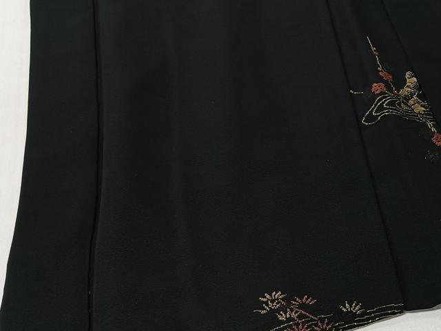 平和屋着物＃羽織　寿光織　風景文　黒地　金糸　正絹　逸品　CABK0008ua