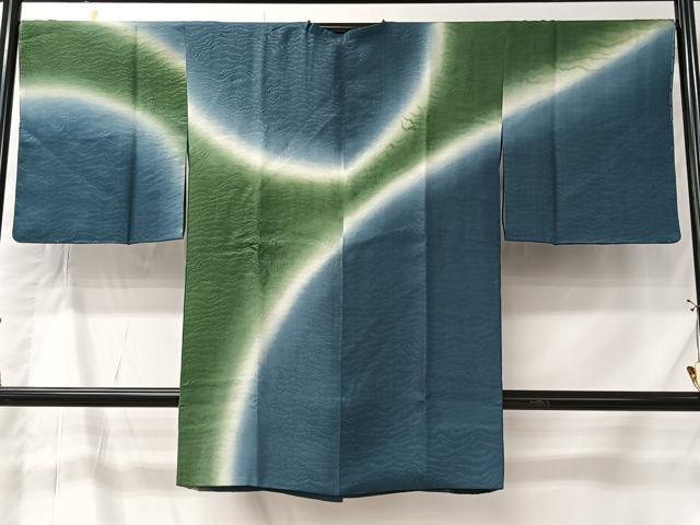 平和屋着物＃道行コート　霞文　暈し染め　ロング丈　正絹　逸品　未使用　CABK0009ua