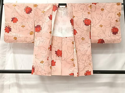 平和屋着物＃羽織　地紋起こし　草花文　暈し染め　正絹　逸品　未使用　CABK0010ua