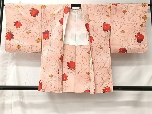 平和屋着物＃羽織　地紋起こし　草花文　暈し染め　正絹　逸品　未使用　CABK0010ua