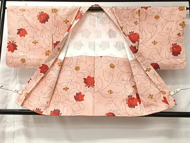 平和屋着物＃羽織　地紋起こし　草花文　暈し染め　正絹　逸品　未使用　CABK0010ua