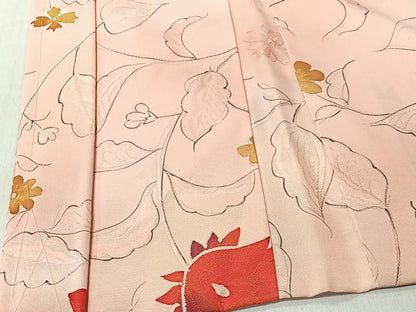 平和屋着物＃羽織　地紋起こし　草花文　暈し染め　正絹　逸品　未使用　CABK0010ua