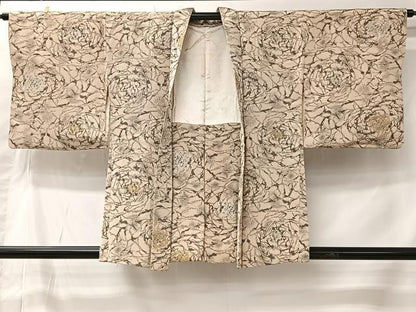 平和屋着物＃羽織　寿光織　舞花文　金銀糸　正絹　逸品　CABK0013ua