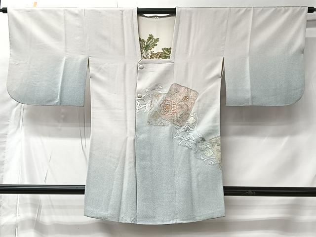 平和屋着物＃中国三大刺繍　スワトウ刺繍　総刺繍　道行コート　色紙花唐草文　暈し染め　正絹　逸品　CABK0016ua