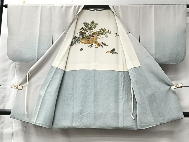 平和屋着物＃中国三大刺繍　スワトウ刺繍　総刺繍　道行コート　色紙花唐草文　暈し染め　正絹　逸品　CABK0016ua