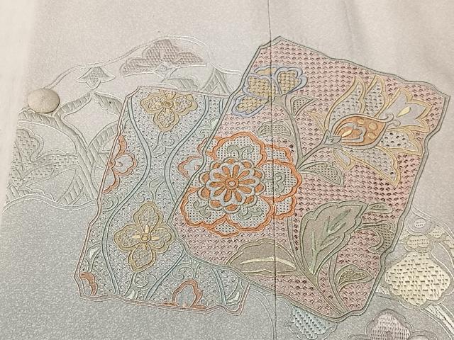 平和屋着物＃中国三大刺繍　スワトウ刺繍　総刺繍　道行コート　色紙花唐草文　暈し染め　正絹　逸品　CABK0016ua