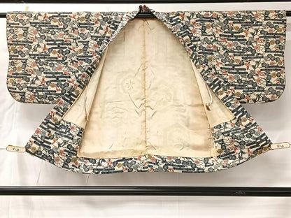 平和屋着物＃城間栄順　本場琉球紅型　羽織　飛鶴花文　正絹　逸品　CABK0019ua