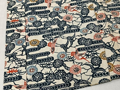 平和屋着物＃城間栄順　本場琉球紅型　羽織　飛鶴花文　正絹　逸品　CABK0019ua