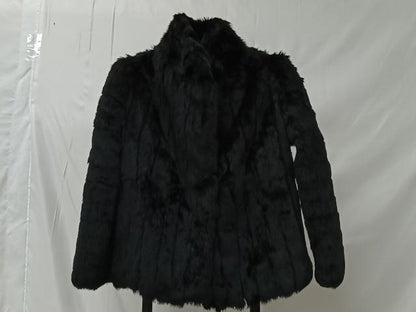 平和屋着物＃和装コート　ラビットファー　黒地　CABK0020ua