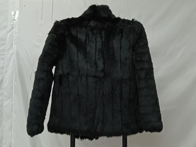 平和屋着物＃和装コート　ラビットファー　黒地　CABK0020ua