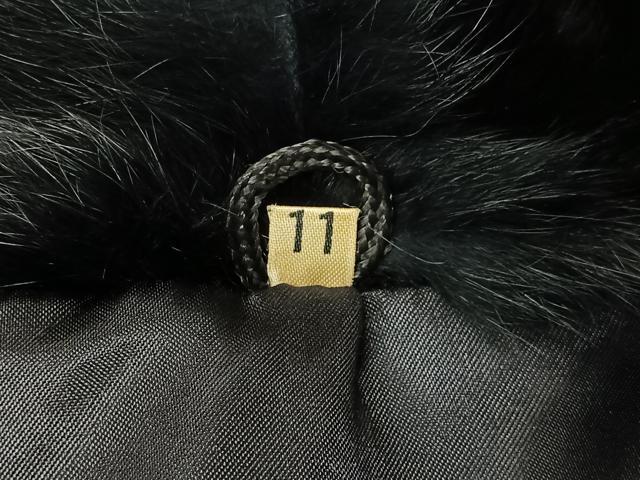 平和屋着物＃和装コート　ラビットファー　黒地　CABK0020ua