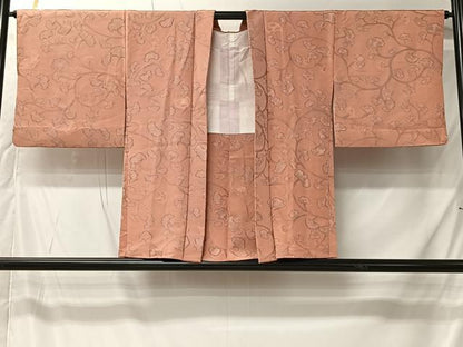 平和屋着物＃羽織　地紋起こし　枝花文　正絹　逸品　CABK0026ua