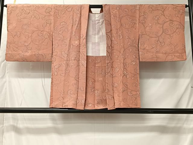 平和屋着物＃羽織　地紋起こし　枝花文　正絹　逸品　CABK0026ua