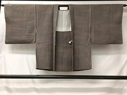 平和屋着物＃羽織　枝葉地紋　暈し染め　反端付き　正絹　逸品　CABK0027ua