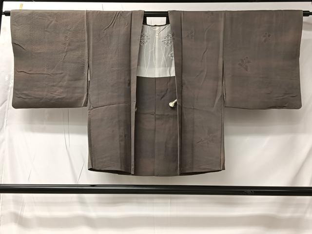 平和屋着物＃羽織　枝葉地紋　暈し染め　反端付き　正絹　逸品　CABK0027ua