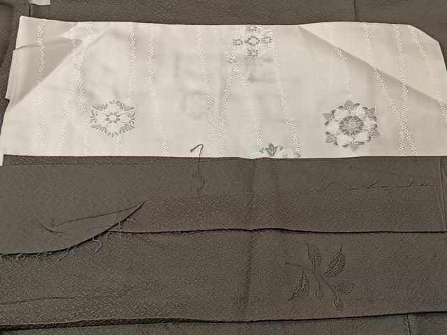 平和屋着物＃羽織　枝葉地紋　暈し染め　反端付き　正絹　逸品　CABK0027ua