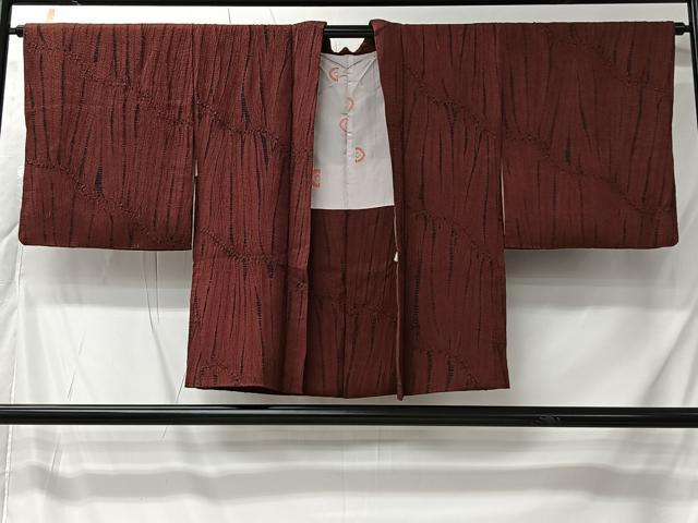 平和屋着物＃羽織　竜巻絞り　霞文　正絹　逸品　CABK0028ua