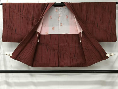 平和屋着物＃羽織　竜巻絞り　霞文　正絹　逸品　CABK0028ua