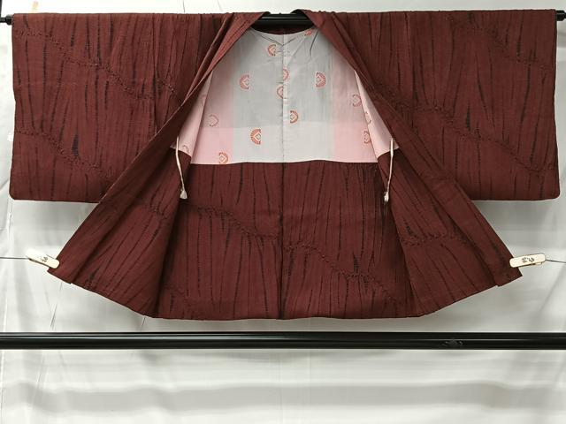 平和屋着物＃羽織　竜巻絞り　霞文　正絹　逸品　CABK0028ua