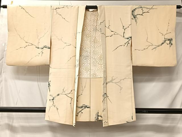 平和屋着物＃羽織　手描き　枝木文　正絹　逸品　CABK0039ua