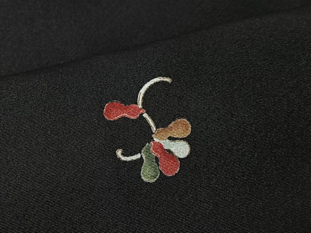 平和屋着物＃道中着　瓢箪　黒地　ロング丈　正絹　逸品　CABK0043ua