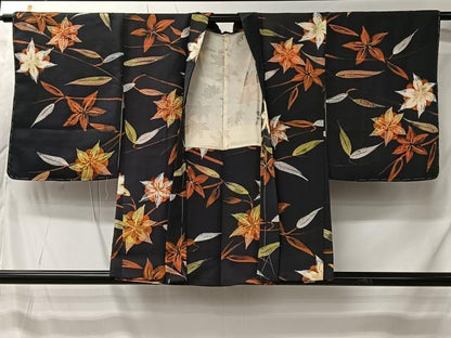 平和屋着物＃羽織 ろうけつ染 草花文 正絹 逸品 未使用 CABK0051ua