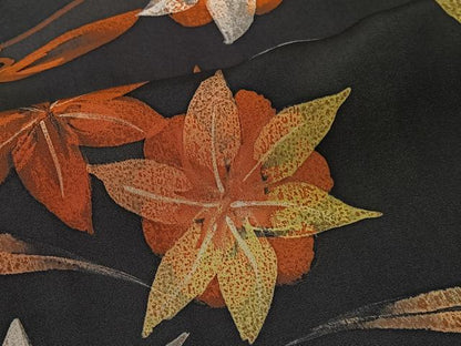 平和屋着物＃羽織 ろうけつ染 草花文 正絹 逸品 未使用 CABK0051ua