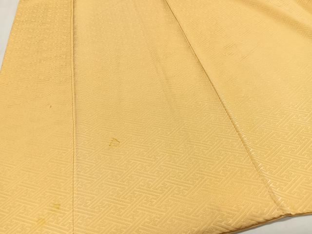 平和屋着物■上質な色無地　紗綾形地紋　玉蜀黍色　正絹　逸品　CABK0063ua