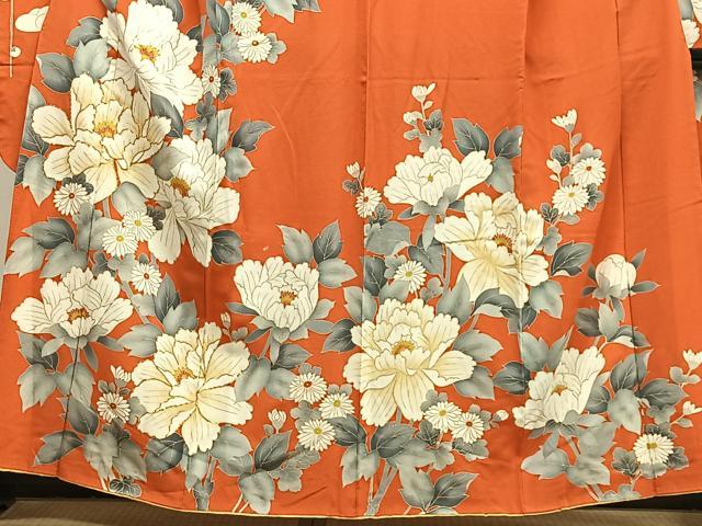 平和屋着物■豪華振袖　駒刺繍　草花文　金彩　正絹　逸品　CABK0066ua