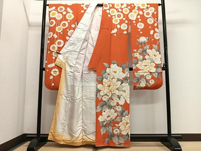 平和屋着物■豪華振袖　駒刺繍　草花文　金彩　正絹　逸品　CABK0066ua