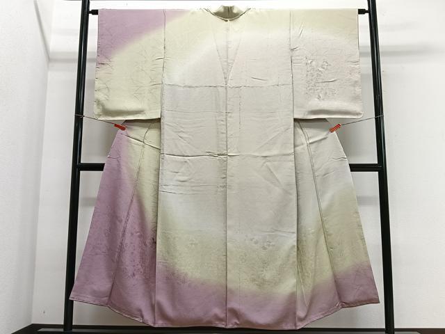 平和屋着物■訪問着　草花地紋　暈し染め　金銀彩　正絹　逸品　未使用　CABK0069ua