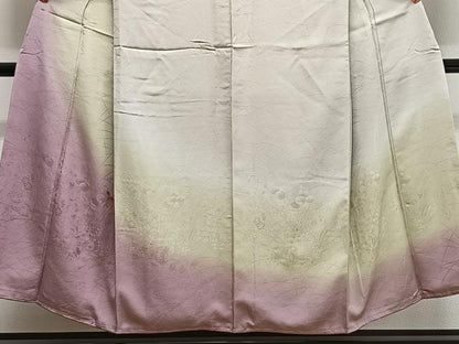 平和屋着物■訪問着　草花地紋　暈し染め　金銀彩　正絹　逸品　未使用　CABK0069ua