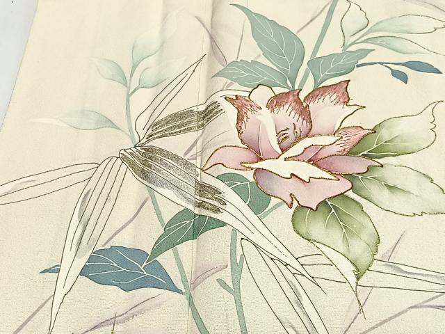 平和屋着物■訪問着　駒刺繍　草花文　金彩　正絹　逸品　CABK0071ua