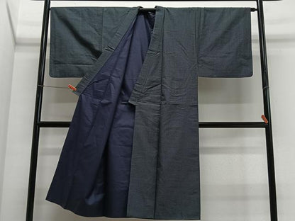 平和屋着物■男性　紬　100亀甲　総詰め　正絹　逸品　CABK0075ua