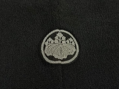 平和屋着物■豪華黒留袖　駒刺繍　扇面飛鶴花文　金彩　正絹　逸品　CABK0078ua