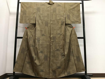 平和屋着物■上質な紬　抽象文様　正絹　逸品　未使用　CABK0079ua