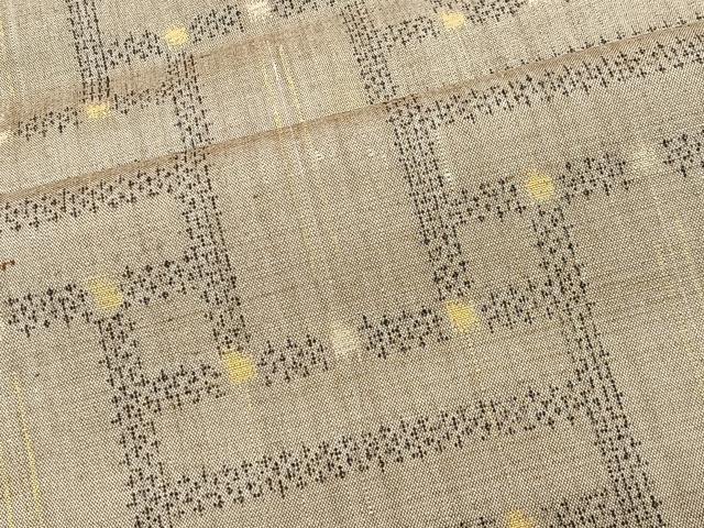 平和屋着物■上質な紬　幾何学文　正絹　逸品　CABK0080ua