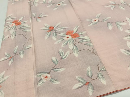 平和屋着物■上質な紬　手描き　枝花文　暈し染め　正絹　逸品　CABK0081ua
