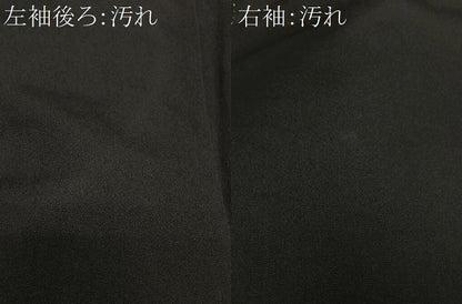 平和屋着物■豪華黒留袖　総刺繍　扇面花鳥文　金銀糸　正絹　逸品　CABK0086ua