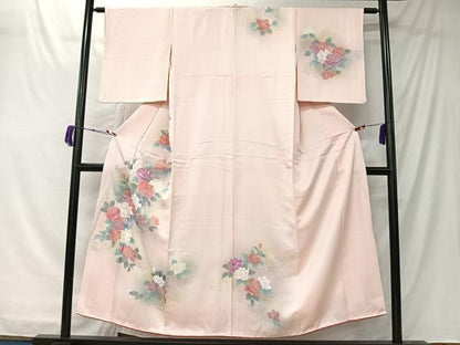 平和屋着物■訪問着　バラ　暈し染め　銀彩　正絹　逸品　CABK0092ua