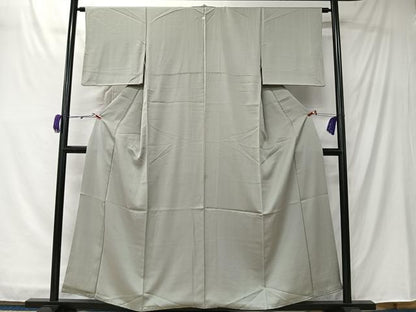平和屋着物■上質な色無地　紗綾形地紋　利休白茶色　正絹　逸品　CABK0096ua