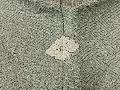 平和屋着物■上質な色無地　紗綾形地紋　利休白茶色　正絹　逸品　CABK0096ua