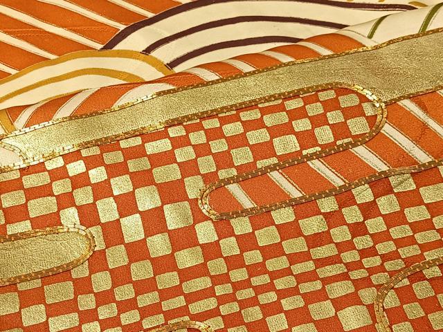 平和屋着物■豪華振袖　駒刺繍　エ霞遠山文　金彩　正絹　逸品　CABK0097ua