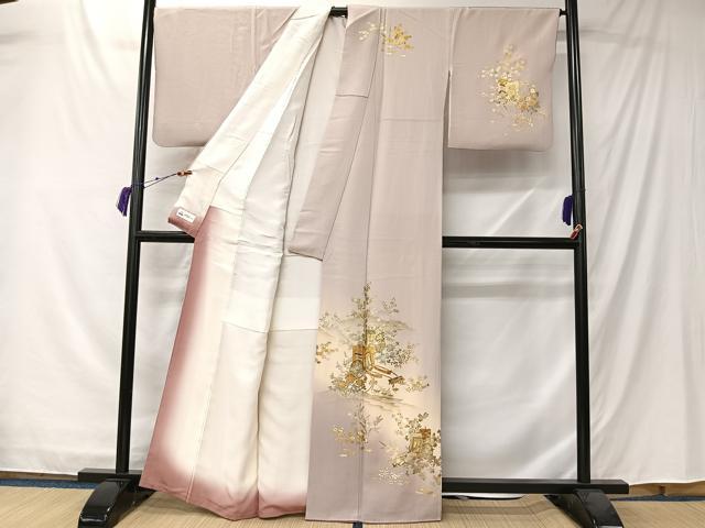 平和屋着物■訪問着　御所車枝花文　暈し染め　金彩　やまと誂製　正絹　逸品　CABK0100ua