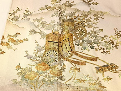 平和屋着物■訪問着　御所車枝花文　暈し染め　金彩　やまと誂製　正絹　逸品　CABK0100ua
