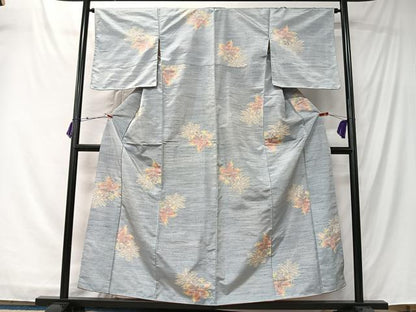 平和屋着物■上質な紬　舞花文　正絹　逸品　未使用　CABK0103ua